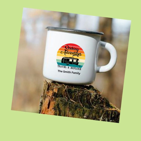 Camping Mugs with Cover; Metal Camping Mugs with Cover; Lake Life Coffee Mug