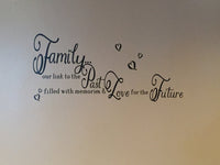 Family Wall Decal - Family, link to the Past with Love for the Future Removable Wall Decal - Custom wall Decal