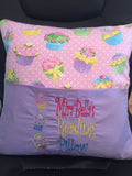 Cupcakes & Glitter Personalized Reading Pillow; Girl's Personalized Reading PIllow