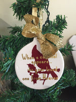 Cardinal Personalized Memorial Ceramic Christmas Ornament; Personalized Ceramic Ornament