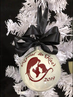 Personalized Mother - Daughter Glass Christmas Ornament