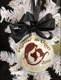 Personalized Mother - Daughter Glass Christmas Ornament