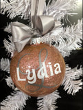 Girl Personalized 4" Glitter acrylic Christmas Ornament