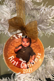 First Christmas Ceramic Personalized Photo Ornament
