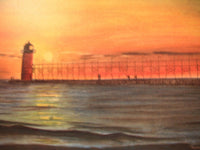 Michigan Lighthouse Limited Edition Print; Colored Pencil Limited Edition Print South Haven Lighhouse; South Haven Lighthouse Print
